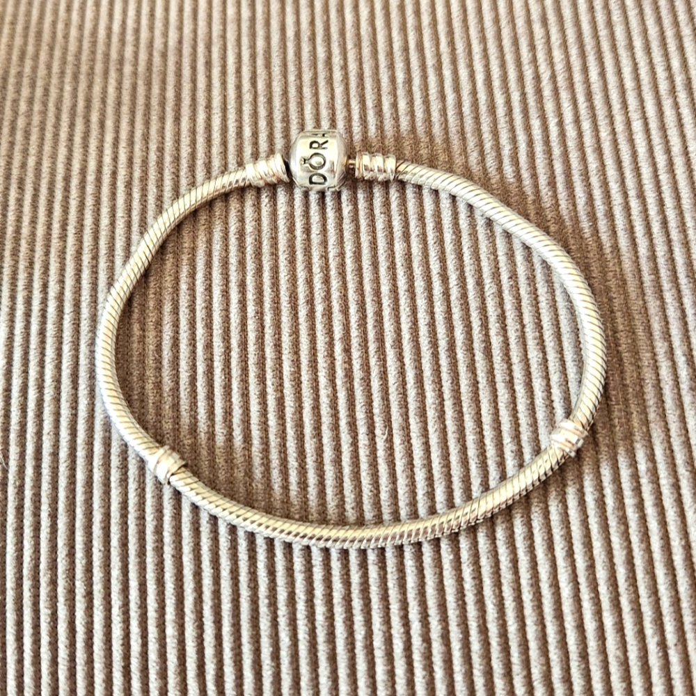 Pandora jewelry sterling silver snake chain barrel clasp. A classic!